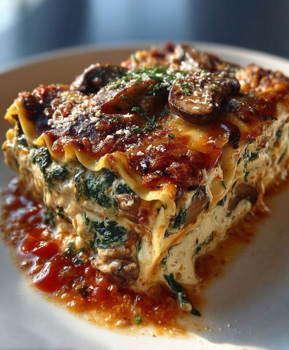 Mushroom Spinach Lasagna