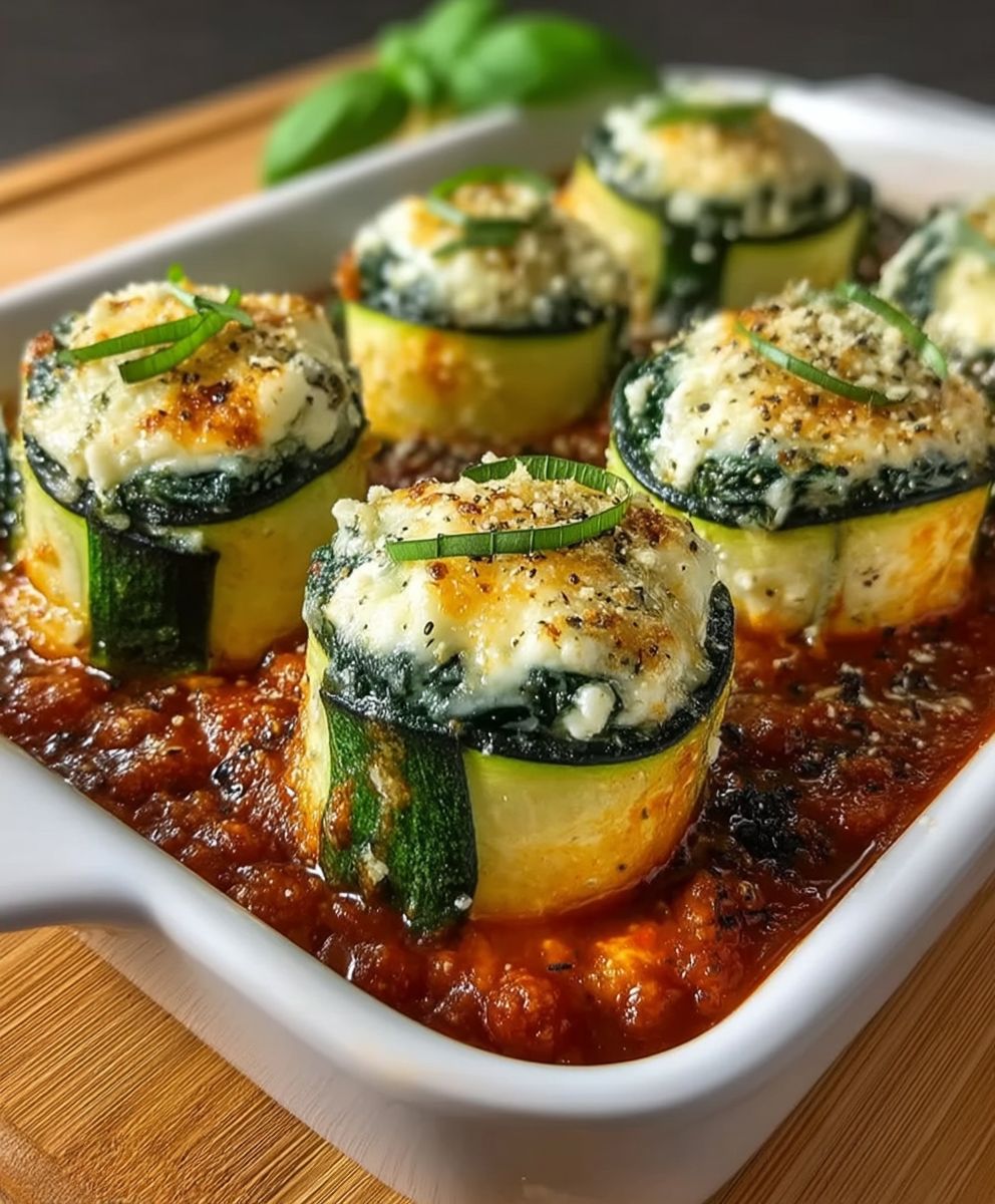 Zucchini roll ups spinach ricotta