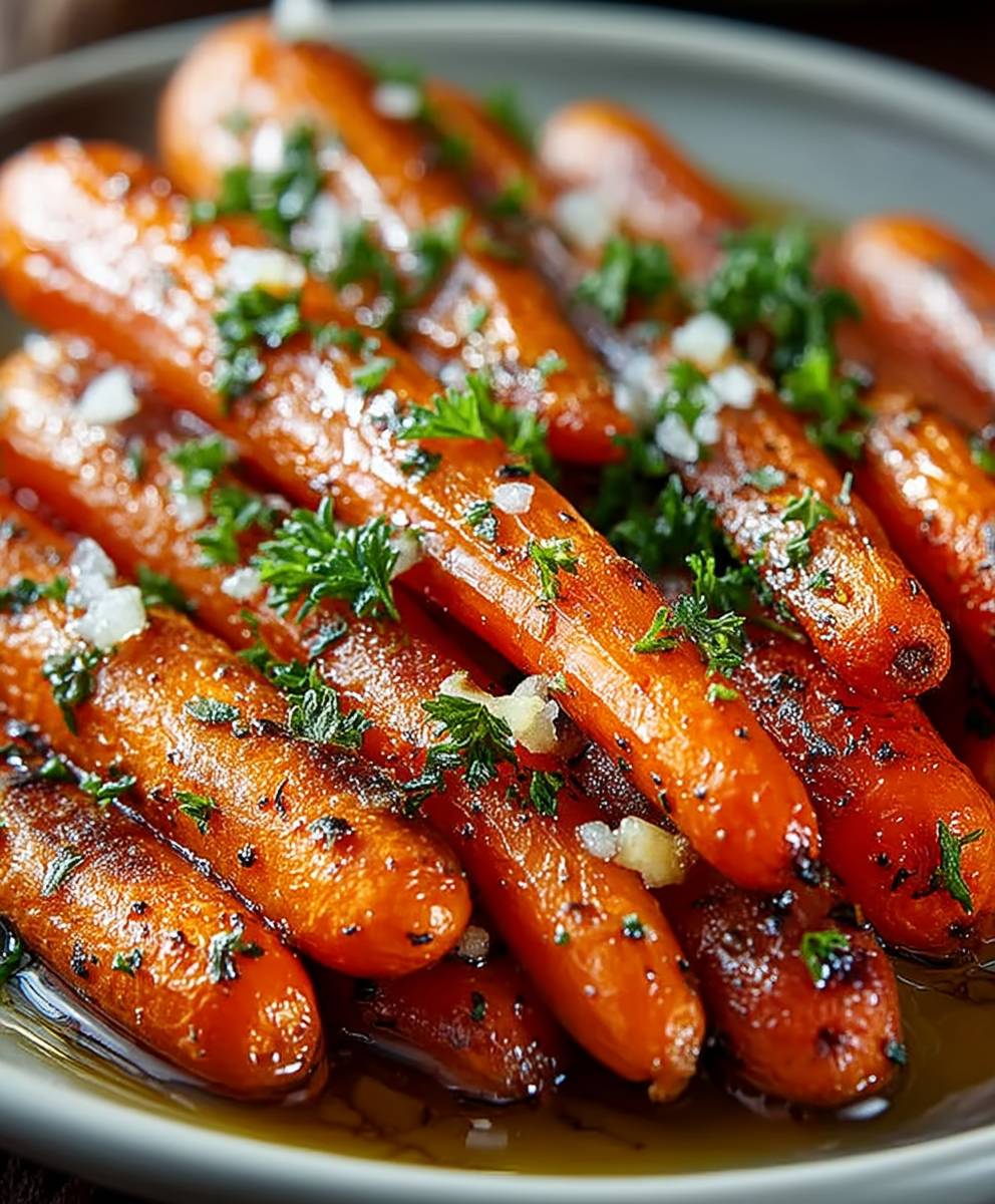 Honey Garlic Roasted Carrots