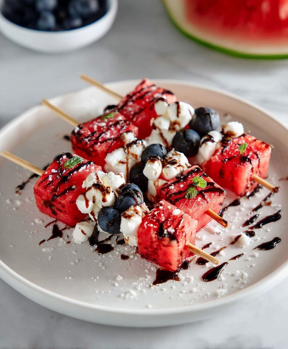 Watermelon Caprese Skewers