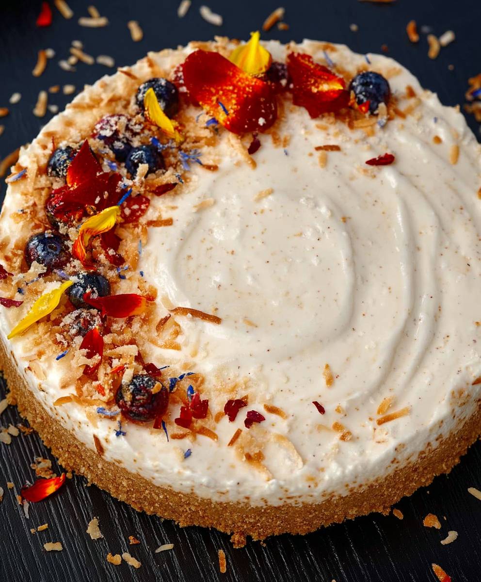 No Bake Coconut Cheesecake