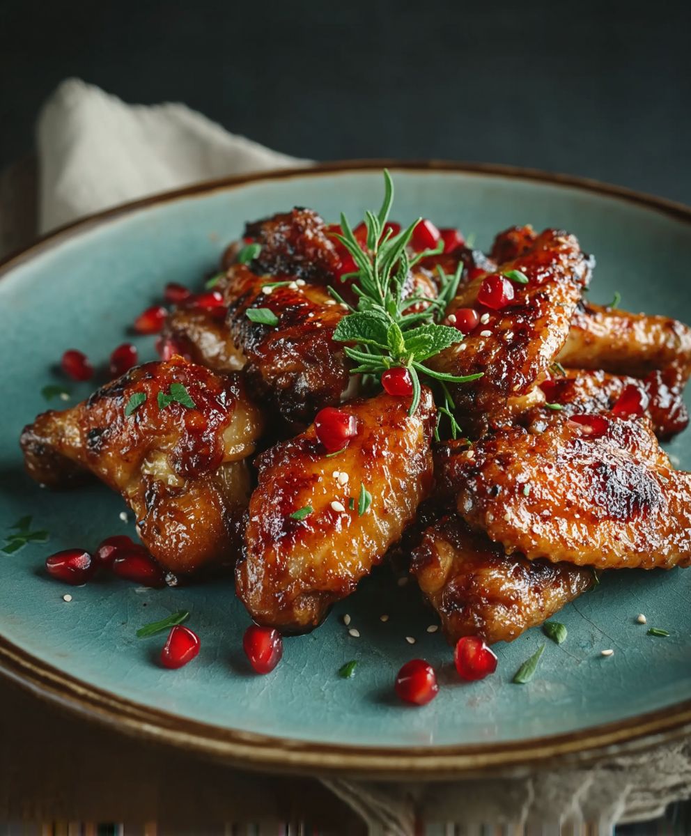 Pomegranate Molasses Chicken Wings