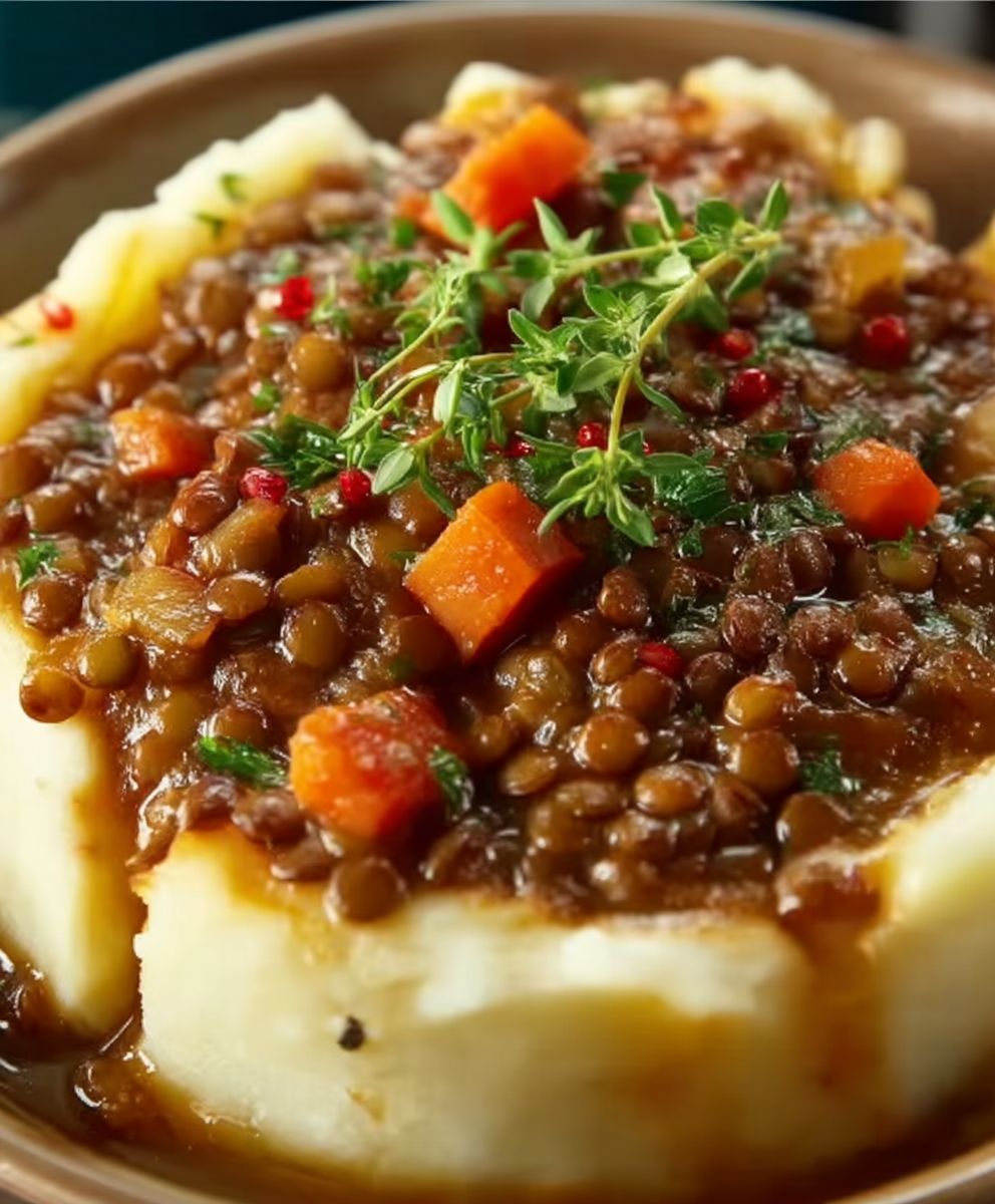 Lentil Stew Mashed Potatoes