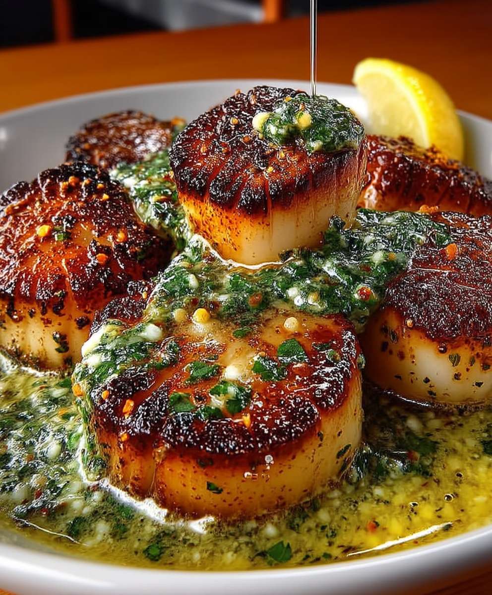 Sizzling Scallops Lime Cilantro