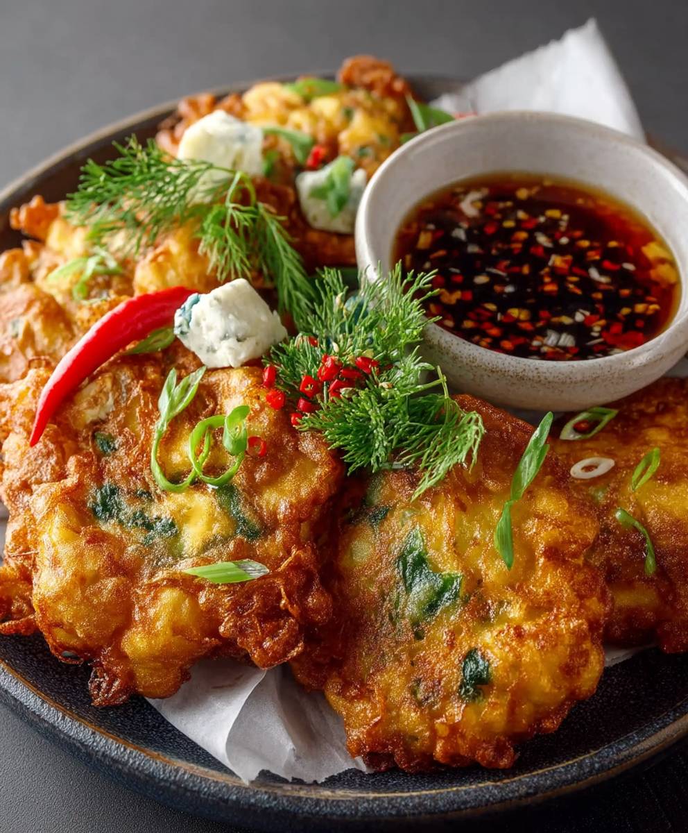 Onion Feta Fritters