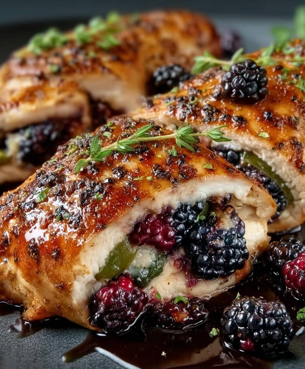 Blackberry Jalapeno Stuffed Chicken