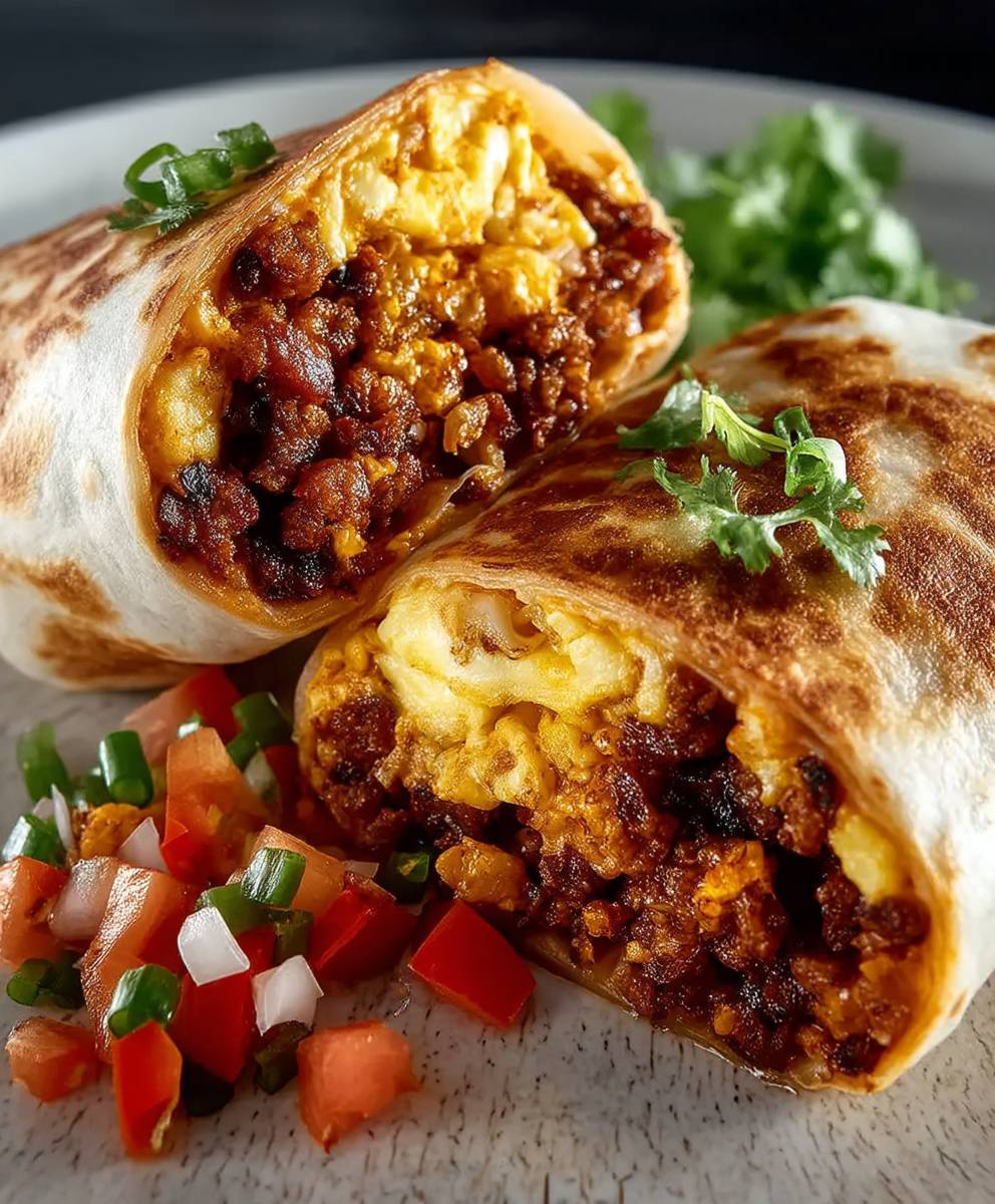 Chorizo breakfast burritos