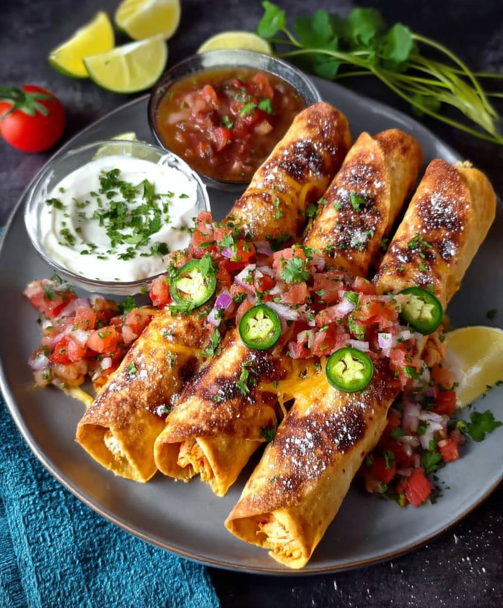 Airfryer chicken fajita taquitos