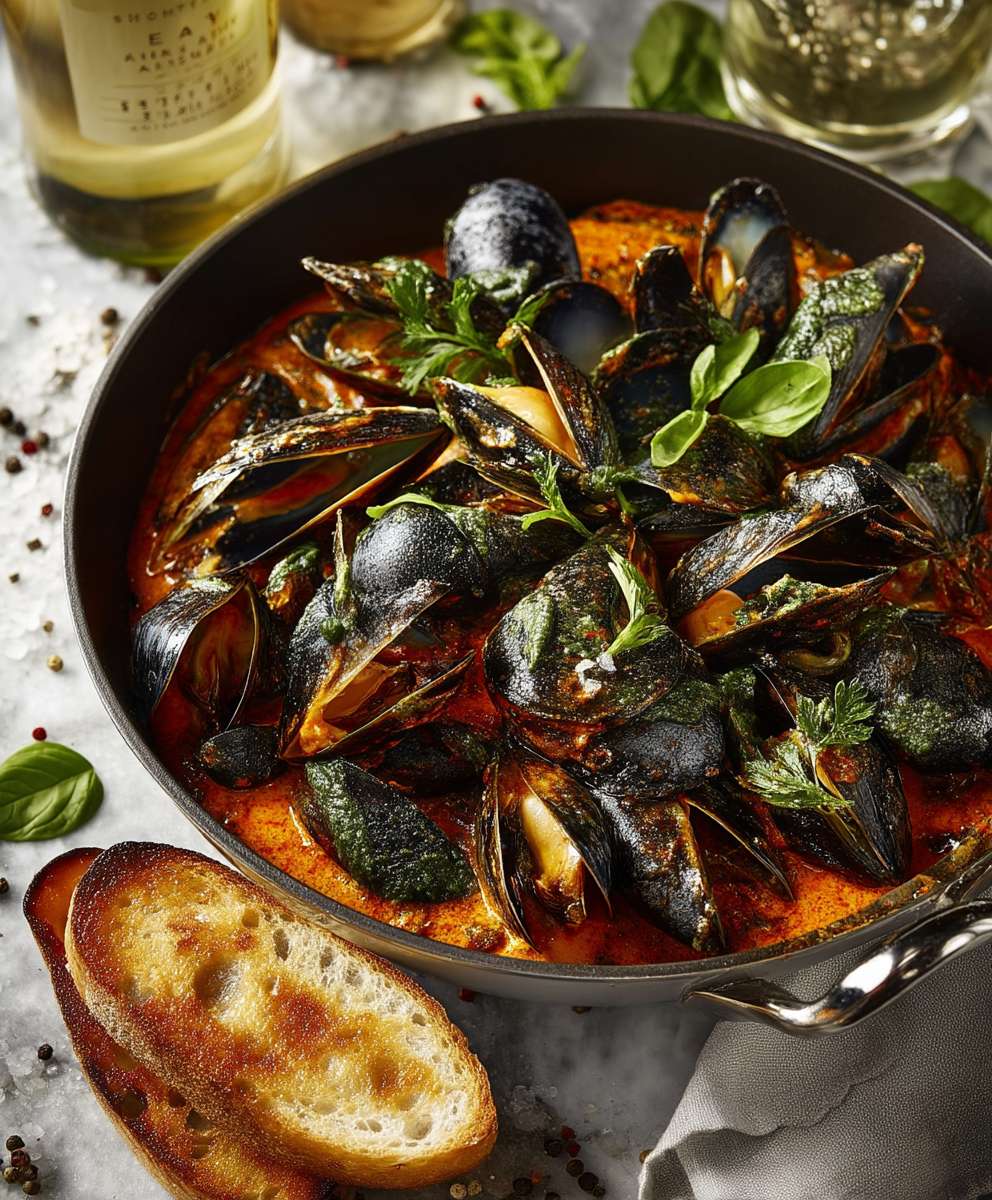 Steamed Mussels Tomato Cream Sauce