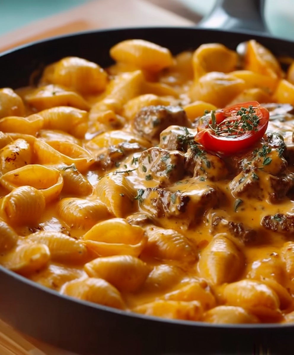 Creamy Beef and Shells