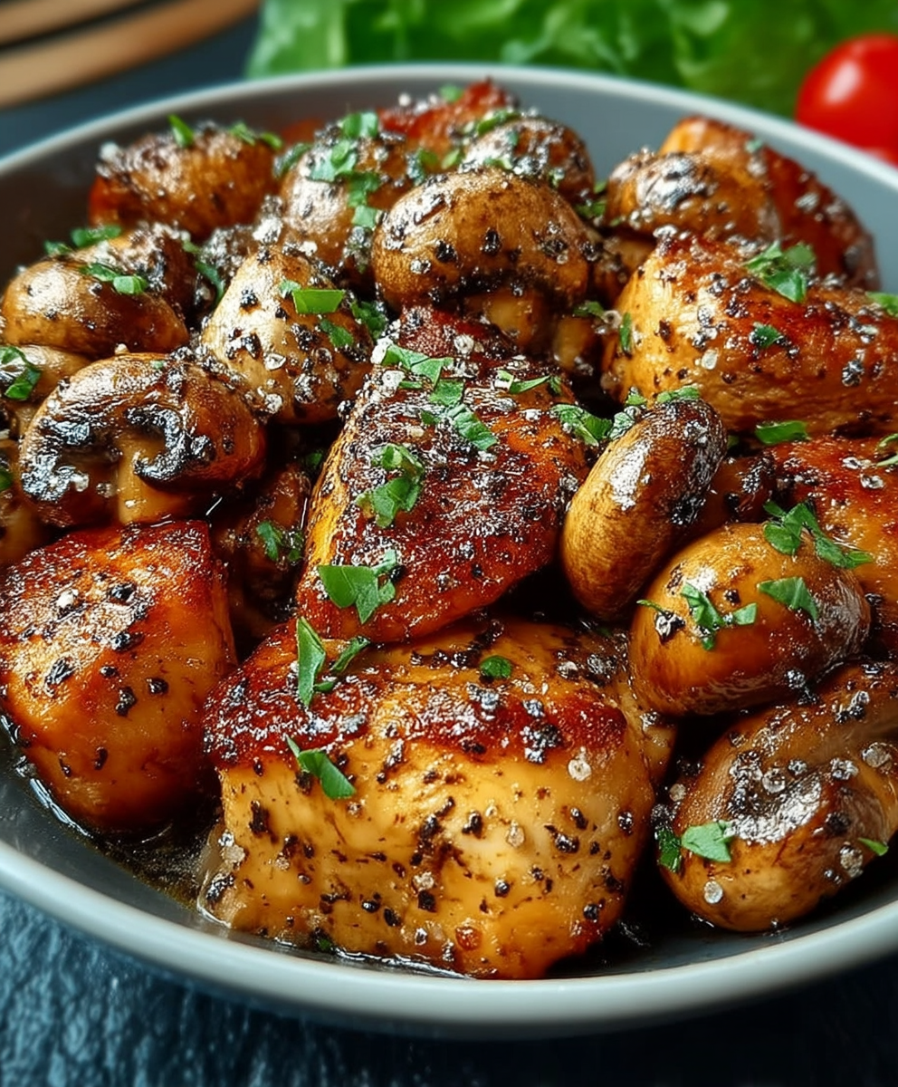 Black Pepper Chicken Mushrooms