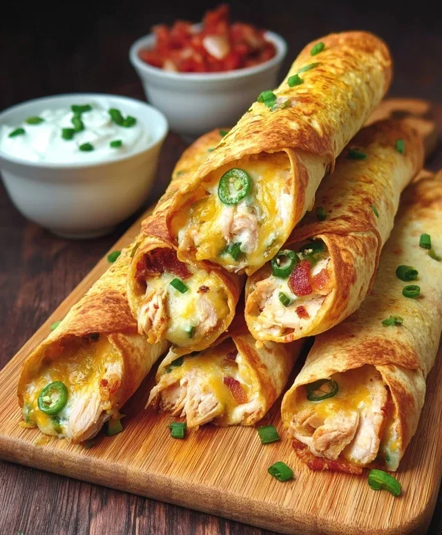 Jalapeno Popper Chicken Taquitos