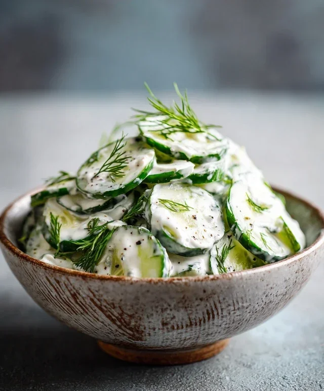 Creamy Cucumber Salad With Greek Yogurt Dressing