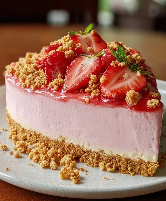 Strawberry Crunch Pink Cheesecake