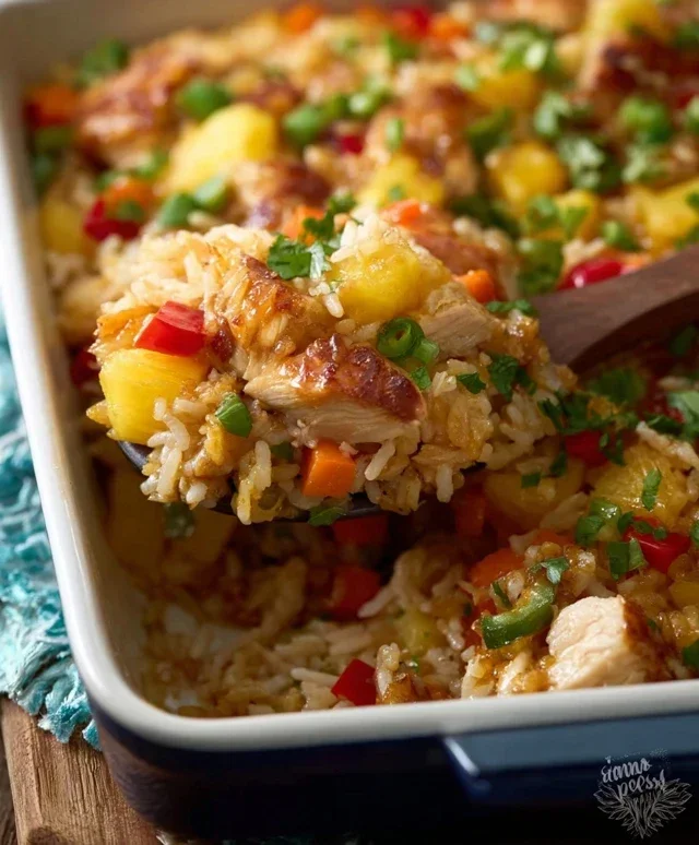 Aloha Pineapple Chicken Rice Casserole
