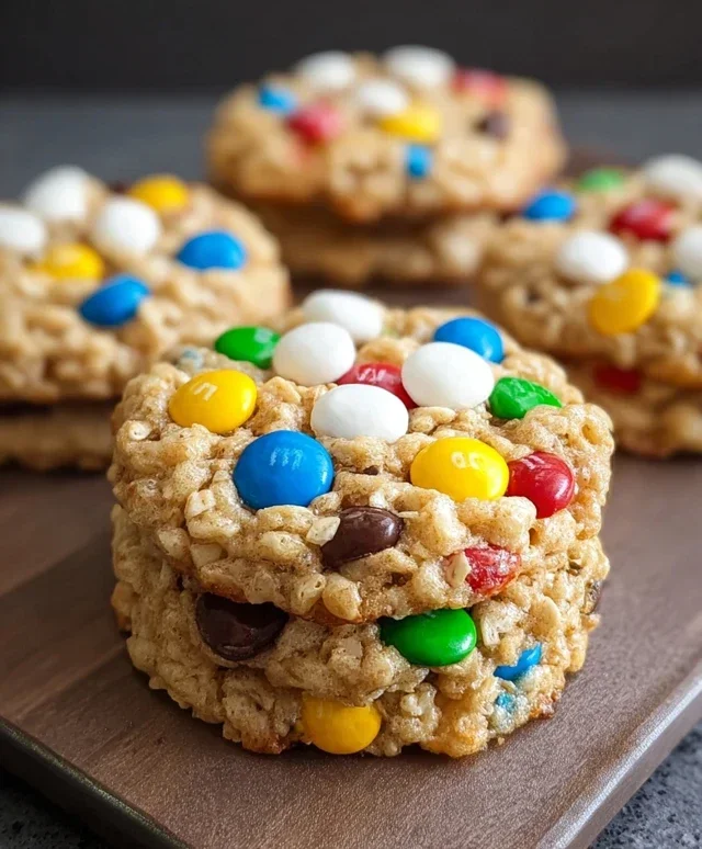 M&M Rice Krispies Cookies