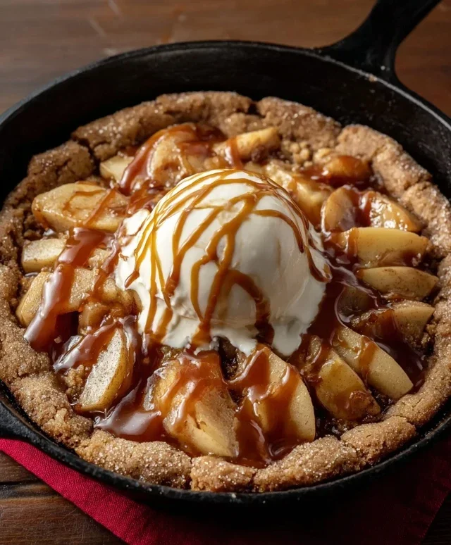 Caramel Apple Cookie Skillet
