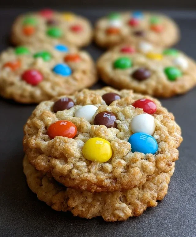 M&M Rice Krispies Cookies
