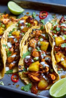 One Pan Chicken & Pineapple Tacos